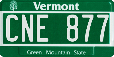 VT license plate CNE877