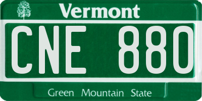 VT license plate CNE880