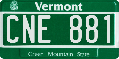 VT license plate CNE881