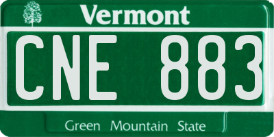 VT license plate CNE883