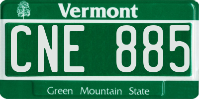 VT license plate CNE885