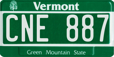 VT license plate CNE887
