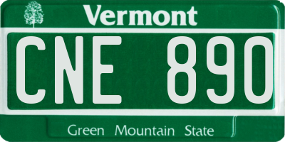 VT license plate CNE890