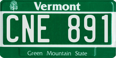 VT license plate CNE891