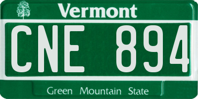 VT license plate CNE894