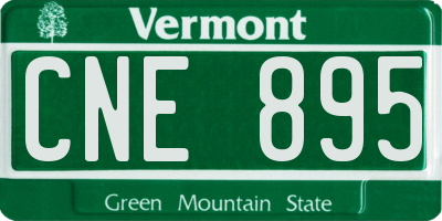 VT license plate CNE895