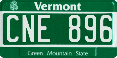 VT license plate CNE896