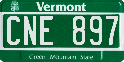 VT license plate CNE897