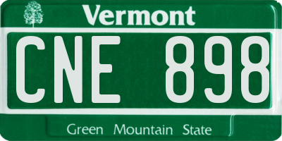 VT license plate CNE898