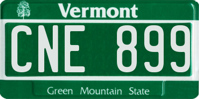 VT license plate CNE899