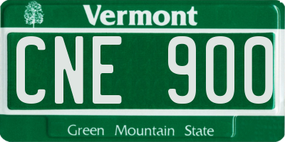 VT license plate CNE900