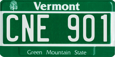 VT license plate CNE901