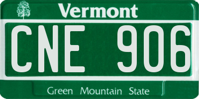 VT license plate CNE906