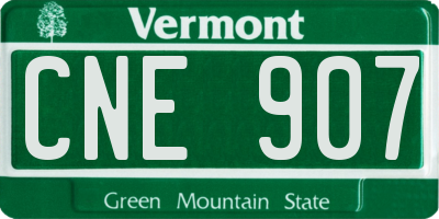 VT license plate CNE907