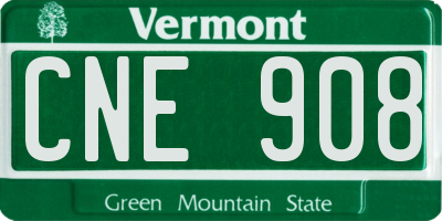 VT license plate CNE908