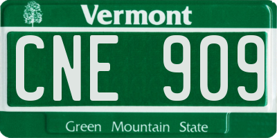 VT license plate CNE909