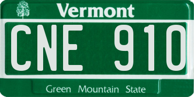 VT license plate CNE910