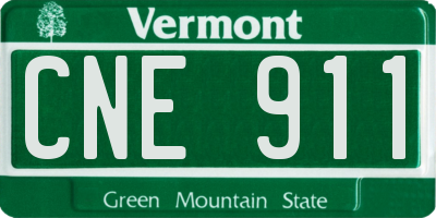 VT license plate CNE911