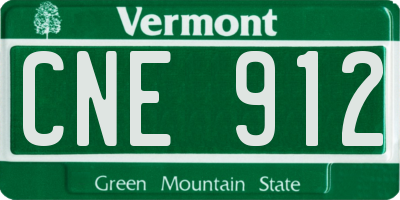 VT license plate CNE912