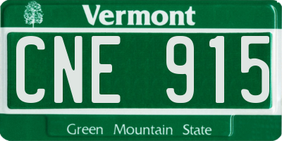 VT license plate CNE915