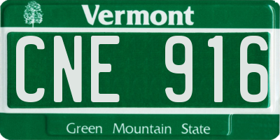 VT license plate CNE916