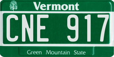VT license plate CNE917