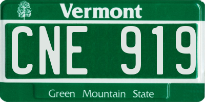 VT license plate CNE919