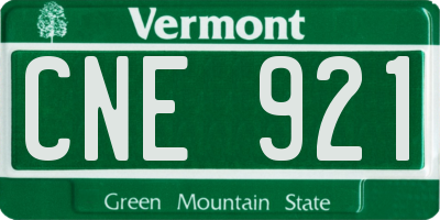 VT license plate CNE921