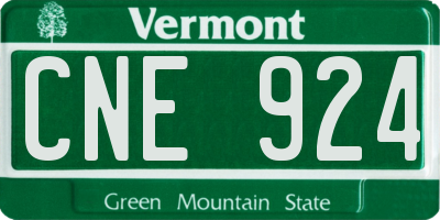 VT license plate CNE924