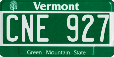 VT license plate CNE927