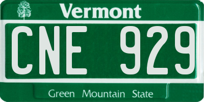 VT license plate CNE929