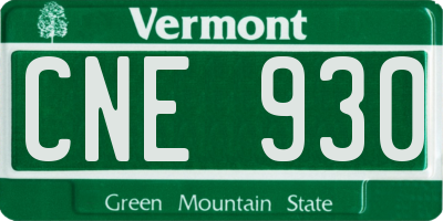 VT license plate CNE930