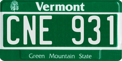 VT license plate CNE931