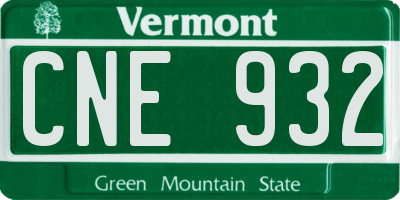 VT license plate CNE932