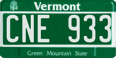 VT license plate CNE933