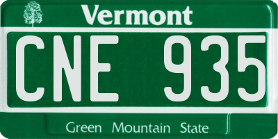 VT license plate CNE935