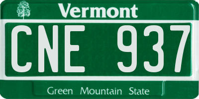 VT license plate CNE937