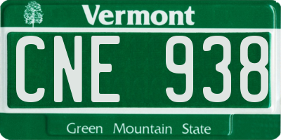 VT license plate CNE938