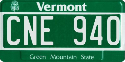VT license plate CNE940