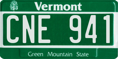 VT license plate CNE941