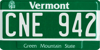 VT license plate CNE942