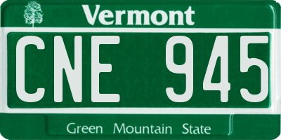 VT license plate CNE945