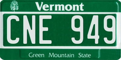 VT license plate CNE949