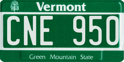 VT license plate CNE950
