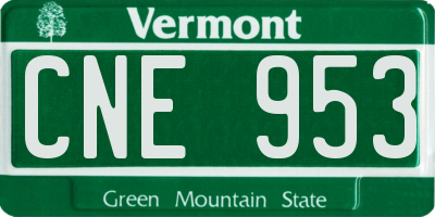 VT license plate CNE953