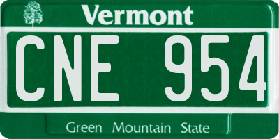 VT license plate CNE954