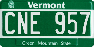 VT license plate CNE957