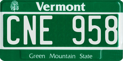 VT license plate CNE958