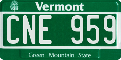 VT license plate CNE959