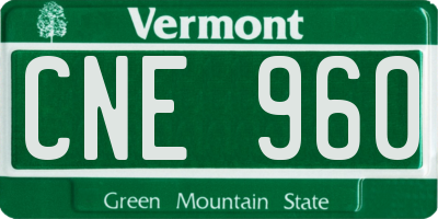 VT license plate CNE960